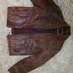 Vintage Brown leather Biker Jacket